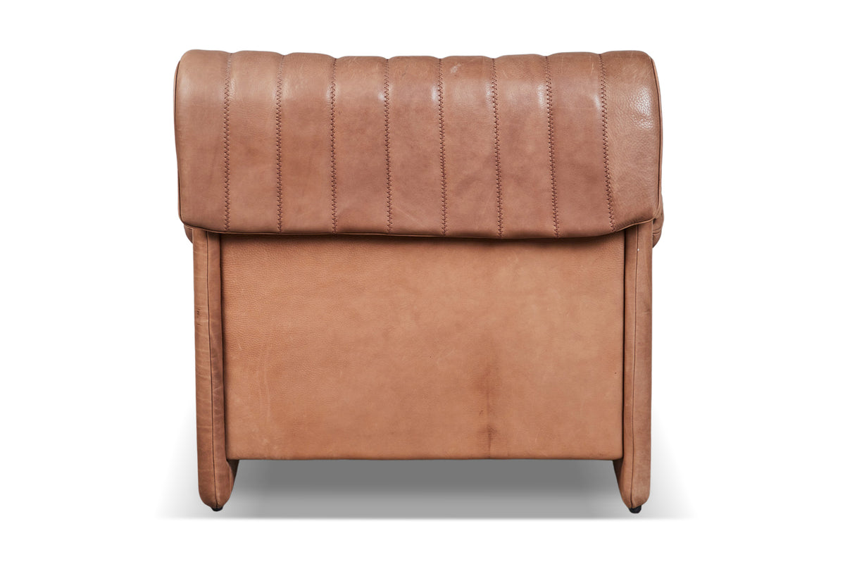 DE SEDE DS 86 LOUNGE CHAIR IN PATINATED BROWN LEATHER