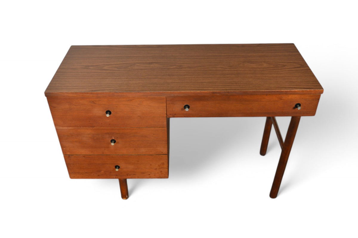 Mid-Century Walnut Writing Desk by Stanley: Classic Elegance Mid-Century Walnut Writing Desk by Stanley: Classic Elegance
