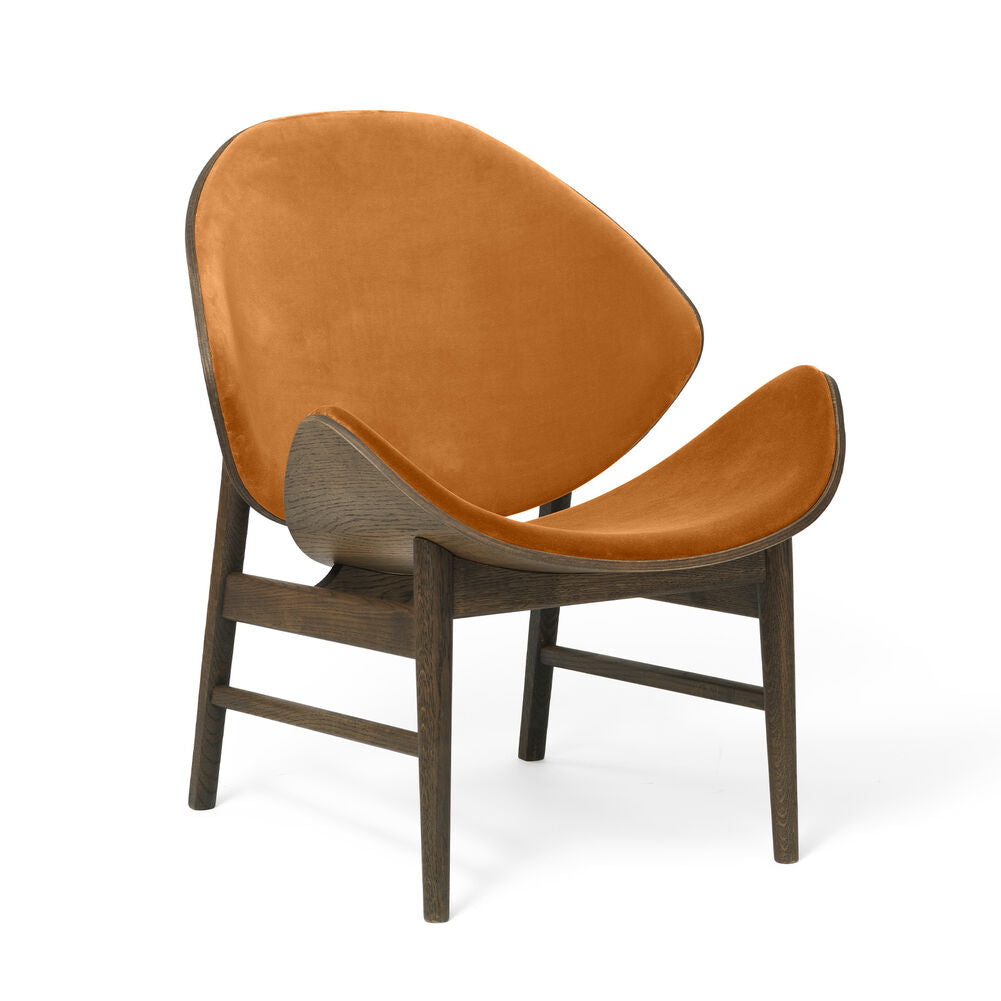 THE ORANGE LOUNGE CHAIR - SMOKED OAK BY HANS OLSEN - FABRIC