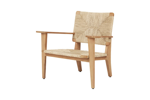 F-Chair Lounge Chair, Outdoor - Natural Teak with Wicker