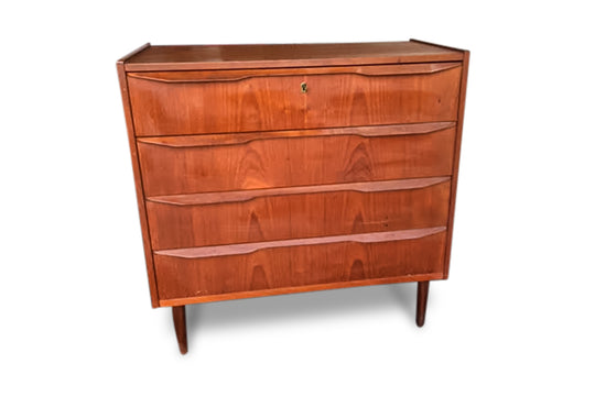 FOUR DRAWER TEAK GENTLEMAN'S CHEST BY TIBERGAARD