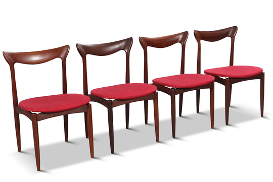 SET OF FOUR ORGANIC DINING CHAIRS IN AFROMOSIA BY H.W. KLEIN