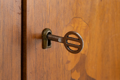 1940s DETAILED INTARSIA WALNUT SWEDISH CABINET BY ERIK MATTSON