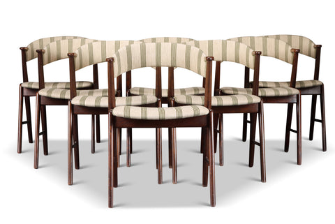 SET OF EIGHT KAI KRISTIANSEN MODEL 32 DINING CHAIRS IN ROSEWOOD