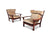 PAIR OF HIGHBACK "OX" CHAIRS IN ROSEWOOD