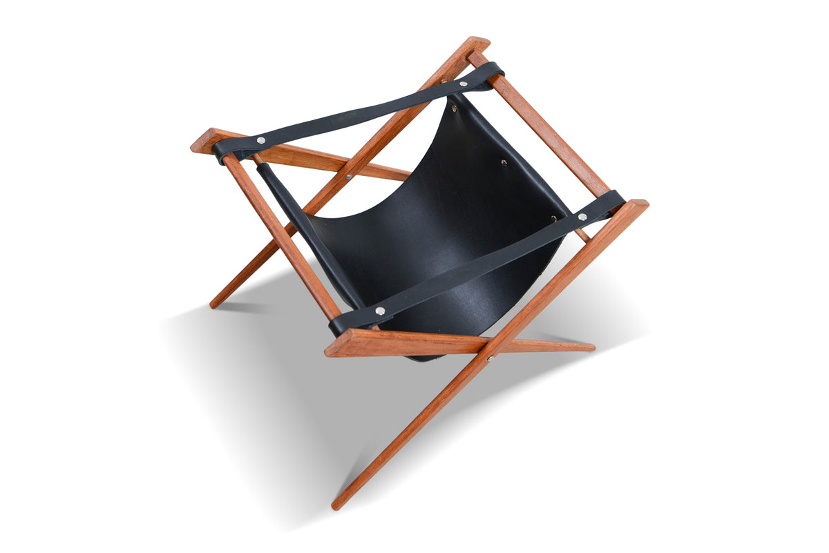 1960s SCISSOR MAGAZINE RACK IN TEAK