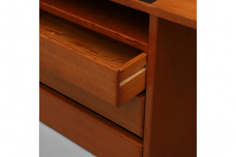 OREGON PINE + CANE HALL DESK WITH MIRROR