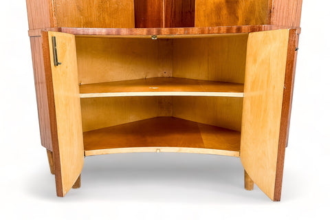 DOUBLE MID CENTURY CORNER BOOKCASE BY TRANAS