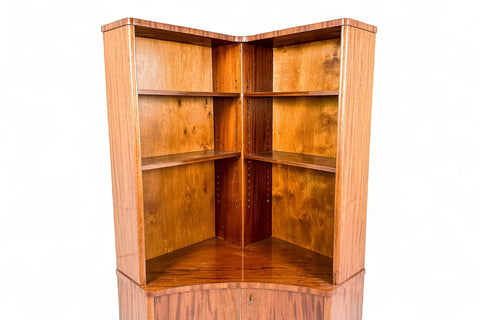 DOUBLE MID CENTURY CORNER BOOKCASE BY TRANAS