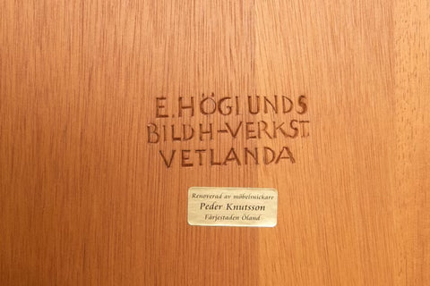 TALL MAHOGANY HAND CARVED CUPBOARD BY EUGEN HOGLUND