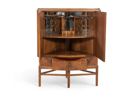 GEORG KOFOED CORNER BAR IN WALNUT + ZEBRANO