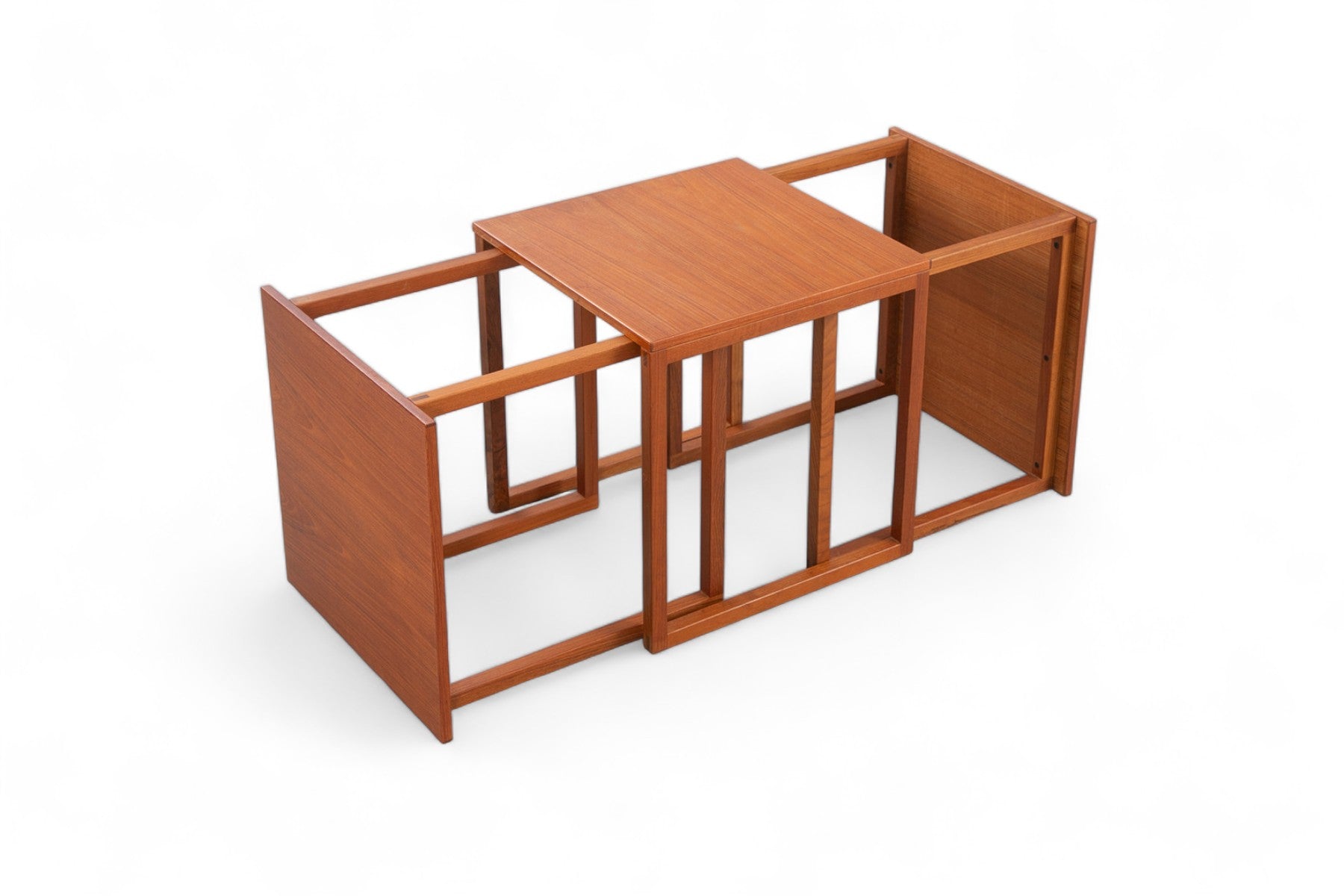 SET OF MODEL 33 KAI KRISTIANSEN CUBE NESTING TABLES IN TEAK