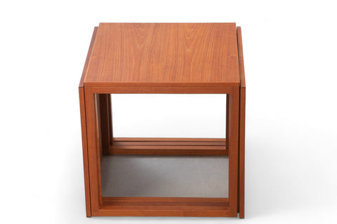 SET OF MODEL 33 KAI KRISTIANSEN CUBE NESTING TABLES IN TEAK