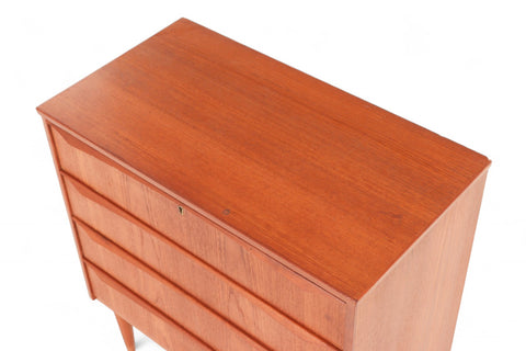 FOUR DRAWER DIPPED PULL GENTLEMANS CHEST IN TEAK