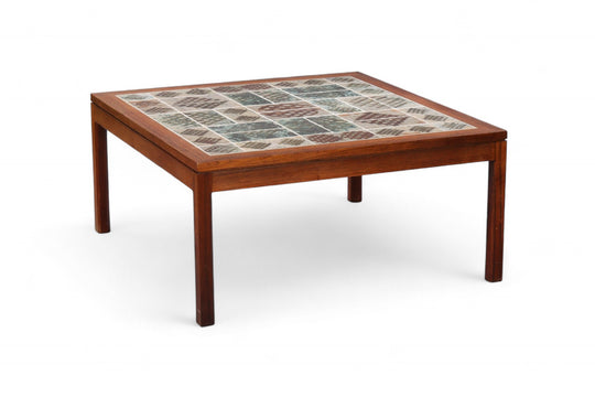 SQUARE TUE POULSEN CERAMIC ART TILE COFFEE TABLE IN ROSEWOOD