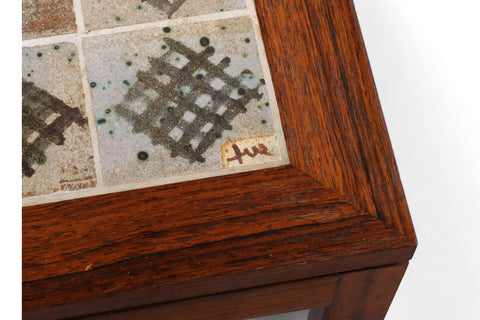 SQUARE TUE POULSEN CERAMIC ART TILE COFFEE TABLE IN ROSEWOOD