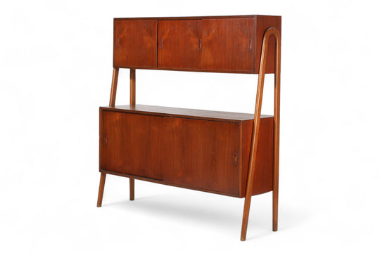 ATOMIC DOUBLE TIERED HIGH SIDEBOARD IN TEAK
