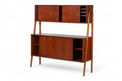 ATOMIC DOUBLE TIERED HIGH SIDEBOARD IN TEAK