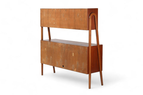 ATOMIC DOUBLE TIERED HIGH SIDEBOARD IN TEAK