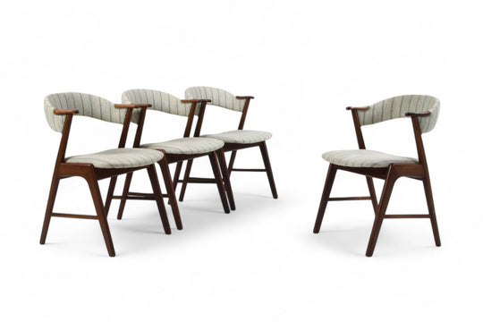 SET OF FOUR KAI KRISTIANSEN MODEL 32 DINING CHAIRS IN ROSEWOOD + STAINED BEECH