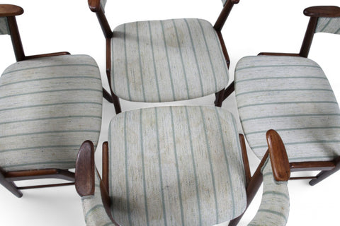 Kai Kristiansen Model 32 Chairs in Rosewood Upholstery 