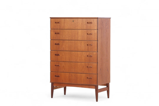 ARNE VODDER SIX DRAWER TEAK HIGHBOY DRESSER
