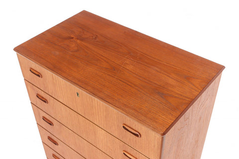 ARNE VODDER SIX DRAWER TEAK HIGHBOY DRESSER