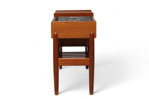 ARNE WAHL IVERSEN MODEL 36 PLANTER / HALLWAY CHEST IN TEAK Left side view