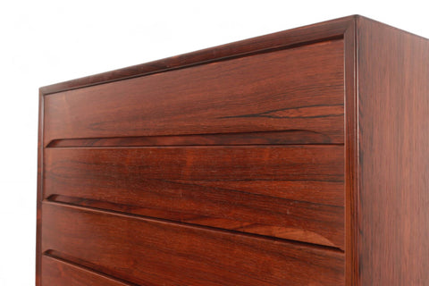 DANISH MODERN SIX DRAWER HIGHBOY DRESSER IN ROSEWOOD