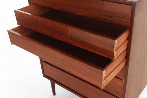 DANISH MODERN SIX DRAWER HIGHBOY DRESSER IN ROSEWOOD