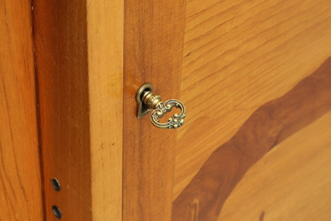 1940s INTARSA INLAY BOOKCASE IN ELM