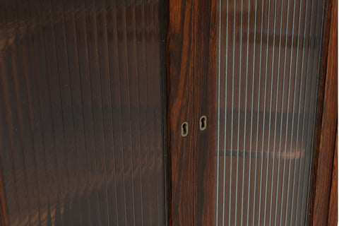 DANISH MODERN ROSEWOOD CORNER UNIT WITH FLUTED GLASS