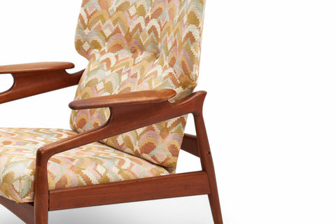 JOHN BONE RECLINING HIGHBACK LOUNGE CHAIR IN TEAK