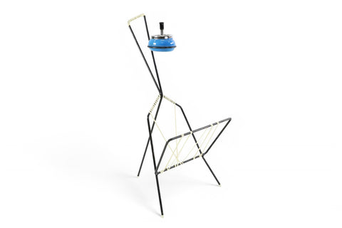 1950s ATOMIIC MAGAZINE RACK WITH ASHTRAY