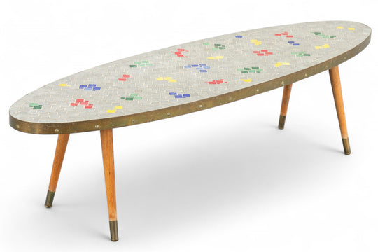 1950s MOSAIC COFFEE TABLE / FLOWER BENCH