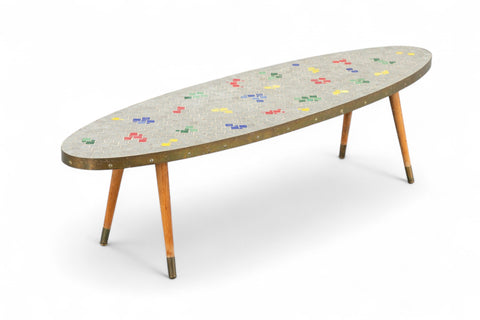 1950s MOSAIC COFFEE TABLE / FLOWER BENCH