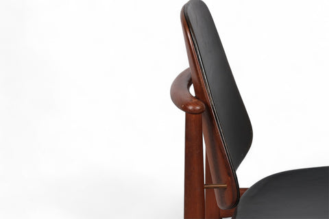Backrest detail of Danish modern teak chair