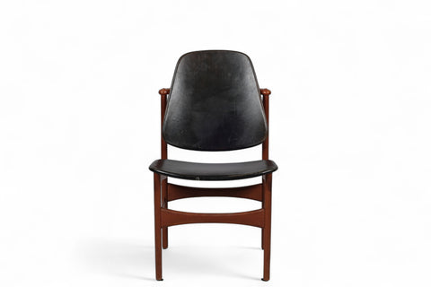 Arne Hovmand Olsen teak dining chair front view