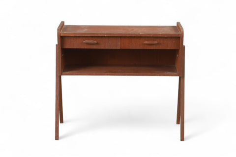 Atomic teak entry chest with V-shaped legs