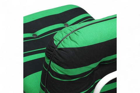 Seat and cushion detail on Swedish modern armchair