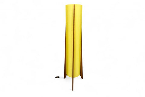1950s floor lamp in teak with tapered shade