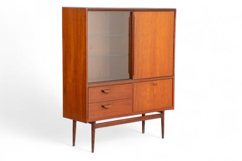 1960s German mid century curio cabinet in teak