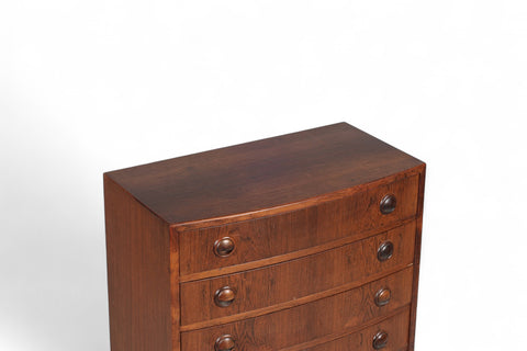 KAI KRISTIANSEN BOW FRONT ROSEWOOD HALLWAY CHEST
