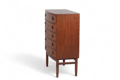 KAI KRISTIANSEN BOW FRONT ROSEWOOD HALLWAY CHEST