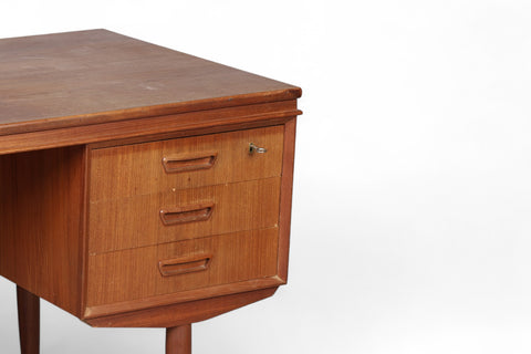 Danish modern writing desk in teak, minimalist silhouette