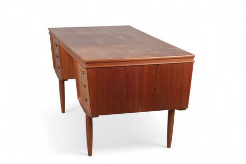 1960s Danish modern angular Danish writing desk in teak
