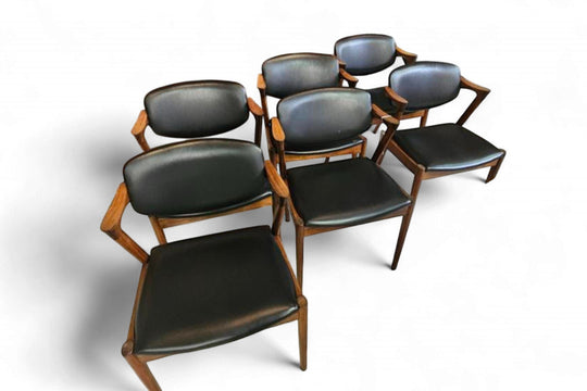 SET OF SIX KAI KRISTIANSEN MODEL 42 DINING CHAIRS IN ROSEWOOD