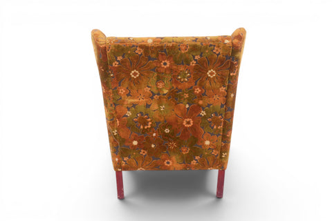PAIR OF ORIGINAL 1960s FLORAL PATTERNED SWEDISH LOUNGE CHAIRS BY OPE MØBLER