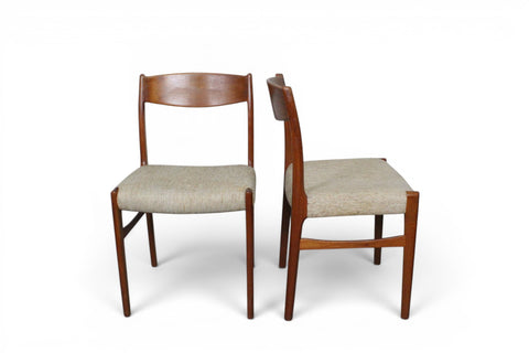 Back view of set of six Glyngøre Stølefabrik teak dining chairs — Danish modern 1960s