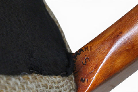 Glyngøre Stølefabrik manufacturer label on 1960s Danish teak dining chair
